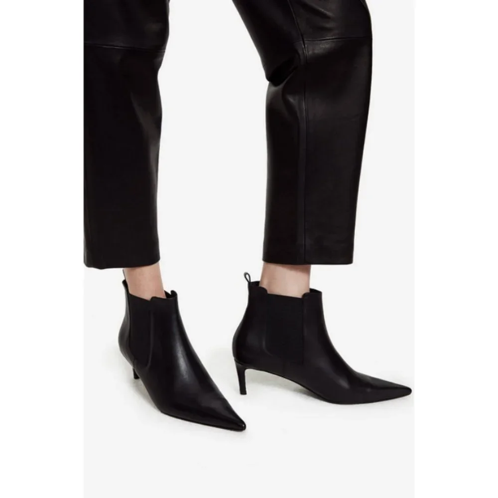 💕ANINE BING💕 Stevie Boots ~ Black Leather 37 New Without Box - Picture 7 of 16